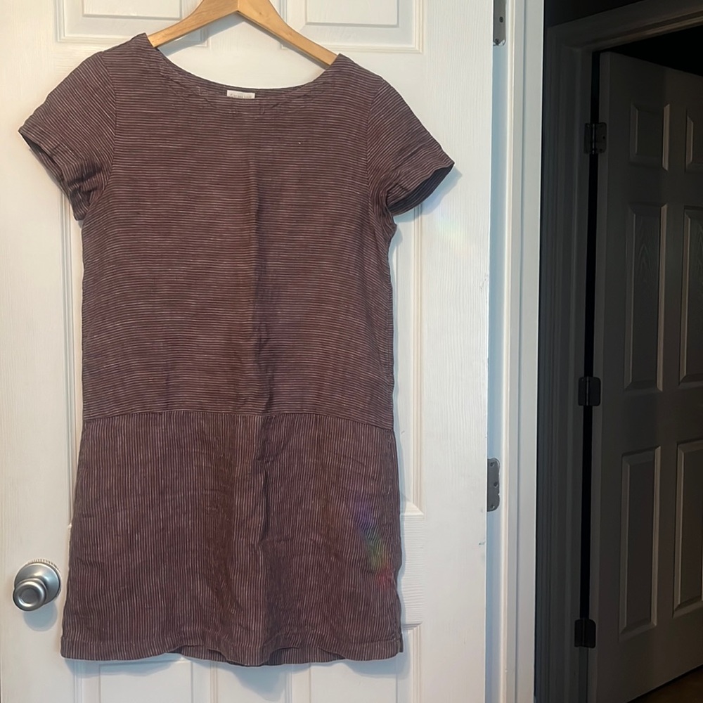 Purple Garnet Hill linen shift dress
